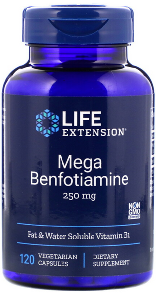 Life Extension - Mega Benfotiamine, 250 mg, 120 Vegetarian Capsules Life Extension - Mega Benfotiamine, 250 mg, 120 Vegetarian Capsules