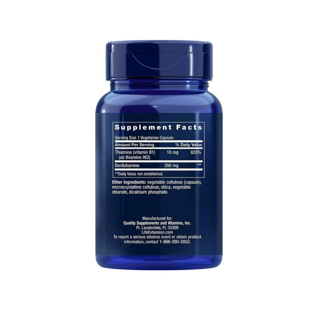 Life Extension - Mega Benfotiamine, 250 mg, 120 Vegetarian Capsules Life Extension - Mega Benfotiamine, 250 mg, 120 Vegetarian Capsules