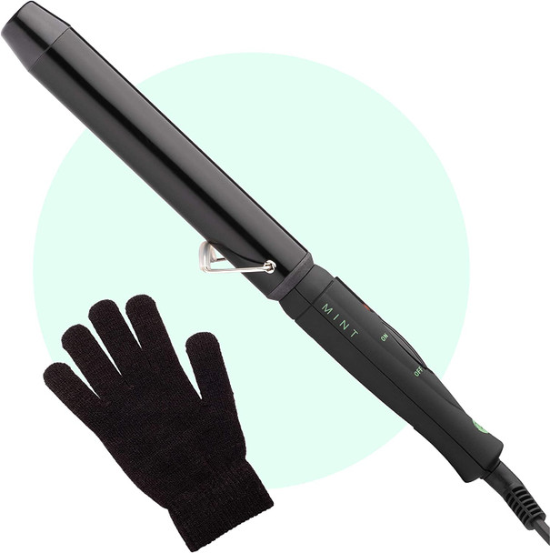 Professional Series Curling Wand 1 1/4 Inch Iron by MINT | Extra-Long 2-Heater Ceramic Barrel That Stays Hot. Hair Curler/Wave Former. Travel-Ready Dual Voltage.