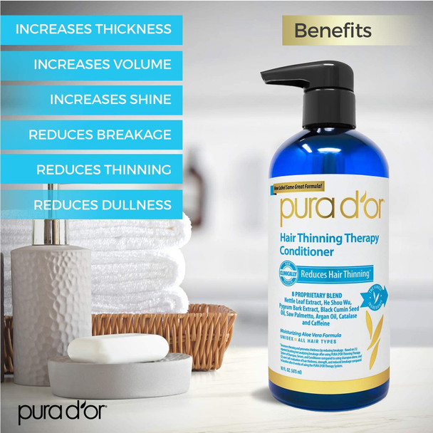 PURA DOR Deep Moisturizing Conditioner Dry Hair Treatment Organic Argan Oil, 16 Fluid Ounce
