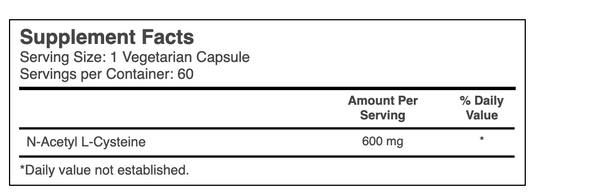 Life Extension - N-Acetyl-L-Cysteine, 600 mg, 60 Vegetarian Capsules