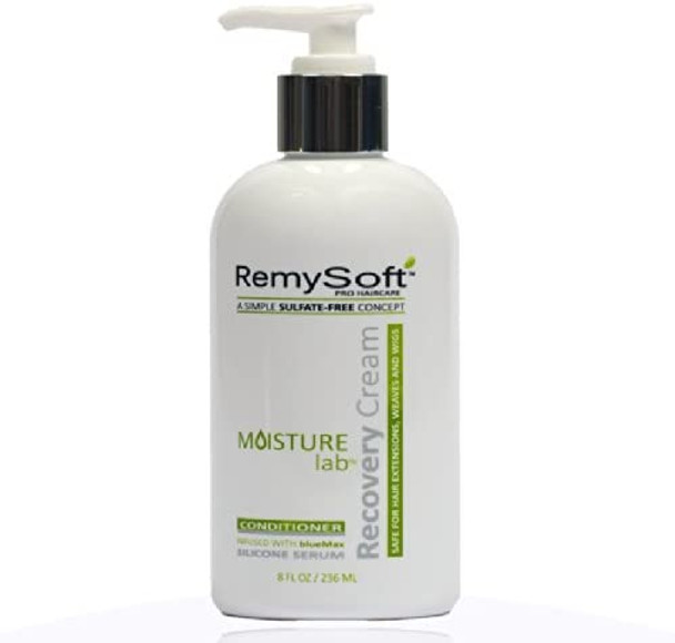RemySoft Moisturelab Hydrating Cleanser & Recovery Cream Duo - Safe for Hair Extensions, Weaves and Wigs - Salon Formula Shampoo and Conditioner Combo - Gentle Sulfate-free Lather by Remysoft
