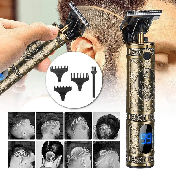 RESUXI Cordless Hair Clippers for Men Zero Gapped T-Blade Trimmer,Professional Hair Trimmers Edgers Barber Clippers for Hair Cutting,Detail Beard Trimmer Shavers for Men with Gold Knight