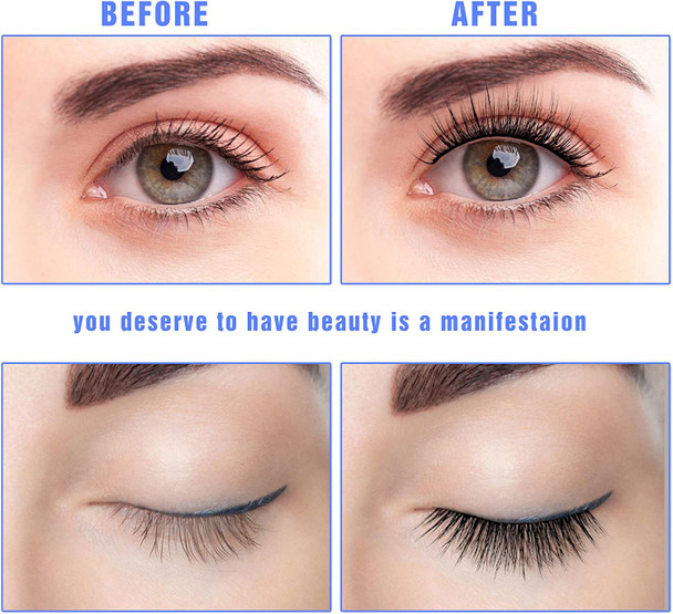 RIPPLE False Eyelashes 16mm,Fake Eye Lashes 3D Fluffy Nature Eyelashes Handmade Thick Reusable Wispies Natural Strip Lashes 10 Pairs