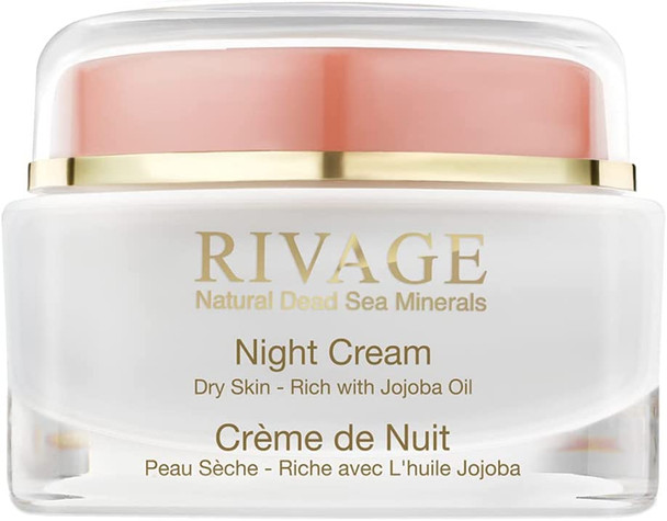 RIVAGE NATURAL DEAD SEA MINERALS Night Cream RICH WITH JOJOBA OIL 50 ml ENHANCED WITH 100% AUTHENTIC DEAD SEA SALT