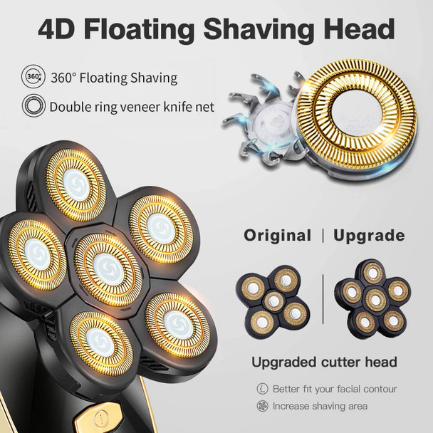 Roziahome Electric Razor for Men-5 in 1 Multifunctional Bald Head Shavers for Men Grooming Kit - Waterproof Mens Electric Shaver Balding Clippers Portable Bald Men Head Shaver with LED Display
