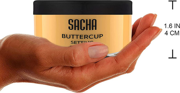 Sacha BUTTERCUP Setting Powder. No Ashy Flashback. Blurs Fine Lines and Pores. Loose, Translucent Face Powder to Set Makeup Foundation or Concealer. For Medium to Dark Skin Tones, 1.25 oz.