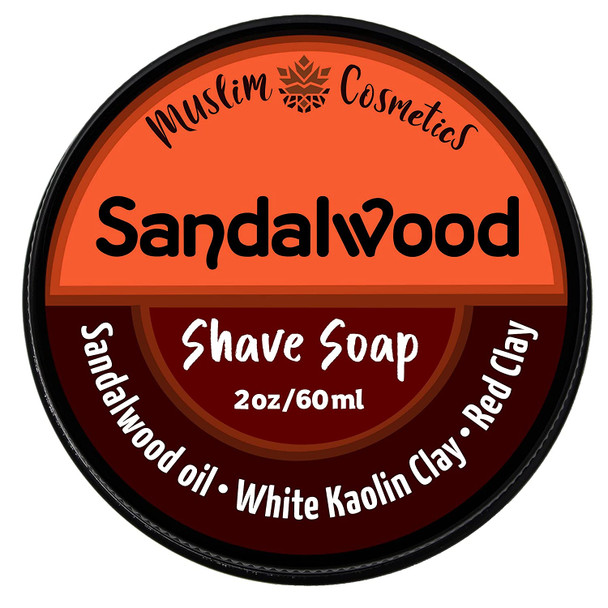 Sandalwood Shave soap - Mens Natural solid shaving cream - Moisturizing/Vegan/Shaving soap // Made in Canada - Muslim Cosmetics - Sandalwood 2oz