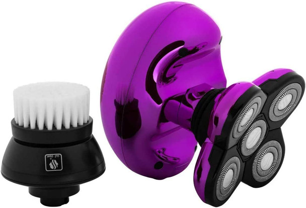 Skull Shaver Butterfly Kiss Purple 5 Head Electric Razor for Women's Leg and Body Painless Waterproof Cordless Rechargeable