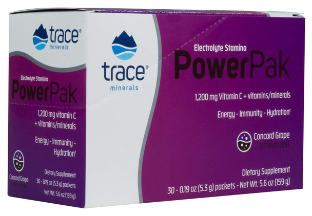 Trace Minerals Research Liquimins 1200 mg Concord Grape Vitamin C Electrolyte Stamina Power Pack