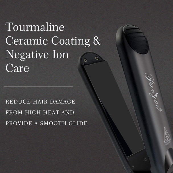 Steam Hair Straightener, Paryoe Professional Tourmaline Ceramic Steam Flat Iron for Straightening Curling Hair, Dual Voltage, Adjustable Temperature, Auto Shut Off