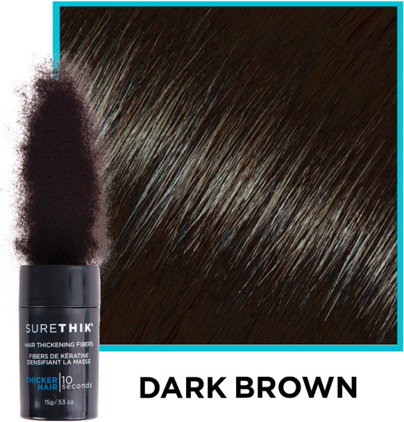 SURETHIK Hair Thickening Fibers for Thicker Looking Hair, Dark Brown, 30g SURETHIK Hair Thickening Fibers for Thicker Looking Hair, Dark Brown, 30g