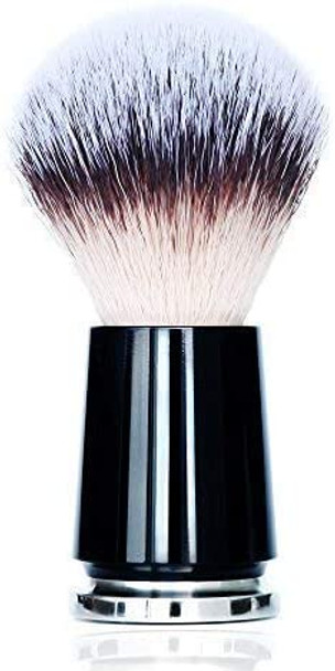 Synthetic Shaving Brush Heavy Stainless Steel Base and Black Handle for Special Occasion