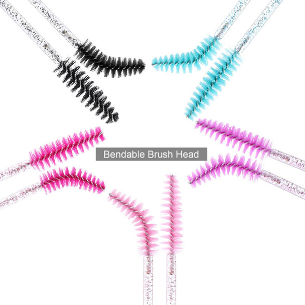 Tbestmax 500 Disposable Mascara Wands Eyelash Brush Spoolies for Eyebrow Eye Lash Extension Colorful