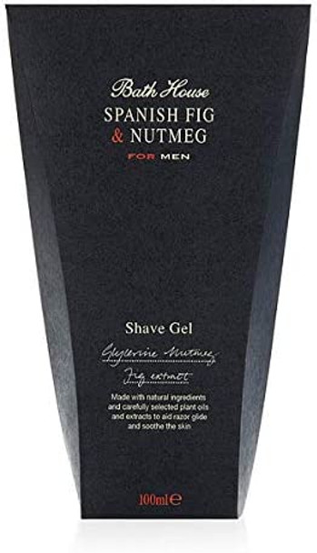 The Bath House Spanish Fig & Nutmeg Shaving Gel for Men, 3.4 fl. Oz.