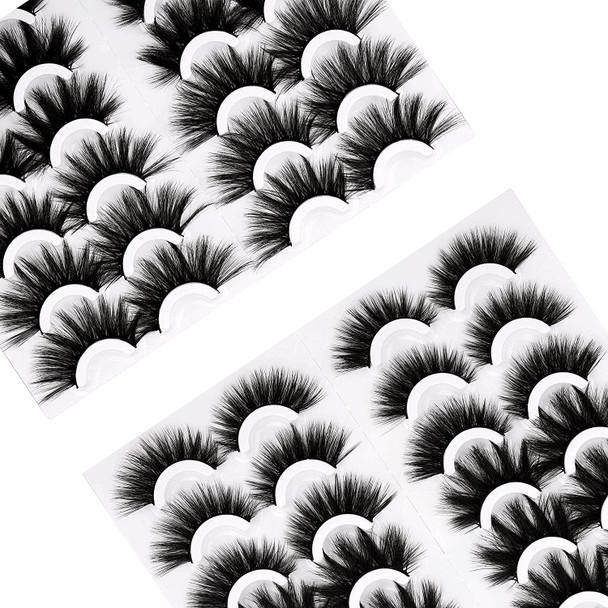 Thick Mink Eyelashes Faux Cils 18 Pairs 20MM Fluffy Long False Lashes Pack Dramatic Full 5D Crossed Fake Eyelashes Bulk by Yawamica