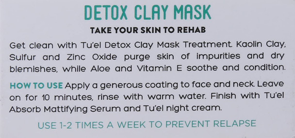 Tu'el Skincare Detox Clay Mask, 2.5-Ounce