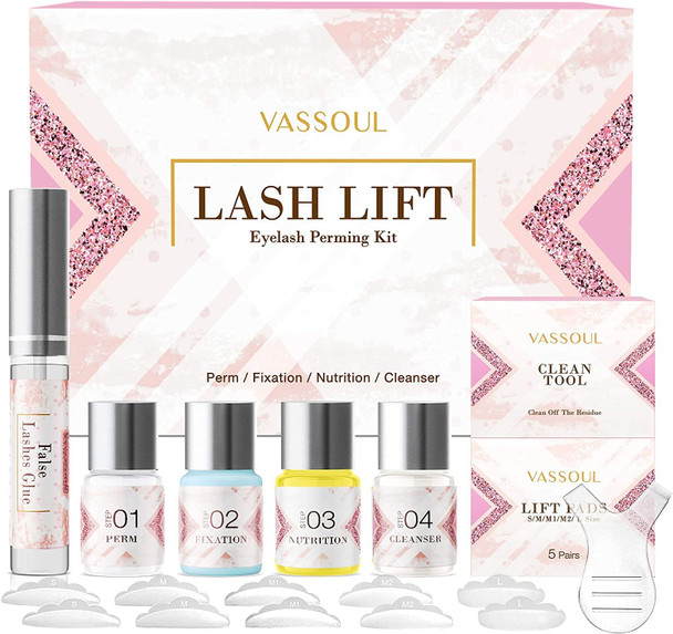 VASSOUL Lash Lift Kit Eyelash Perm Kit Professional Eyelash Lash Extensions Lash Curling Semi-Permanent Curling Perming Wave Suitable For Salon