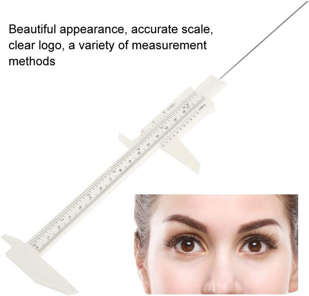 Vernier Caliper Waterproof Plastic Eyebrow Permanent Makeup Ruler Students Experimental Measurement Tools For Permanent Makeup Tattoo Eyebrow Line Lip