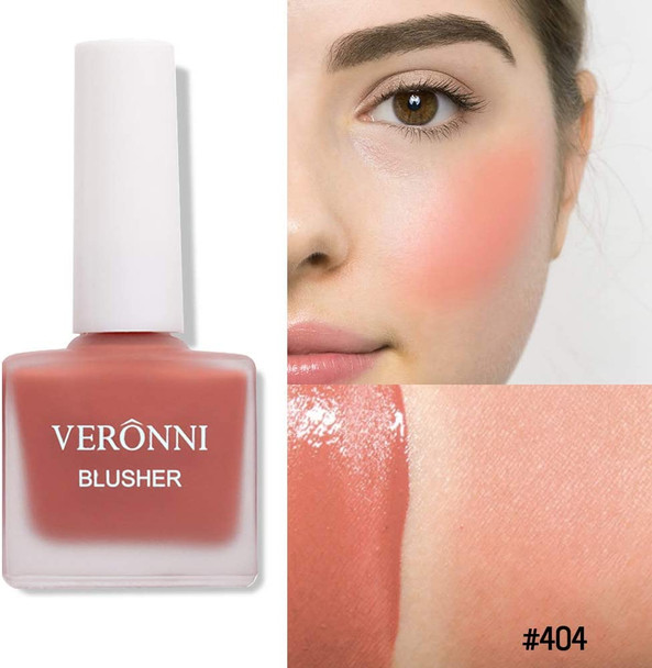 VERONNI Fruit Juice Liquid Blusher,Vegan Face Blush Waterproof Long Lasting Blushes,Cruelty-Free for a Shimmery Finish (#404)