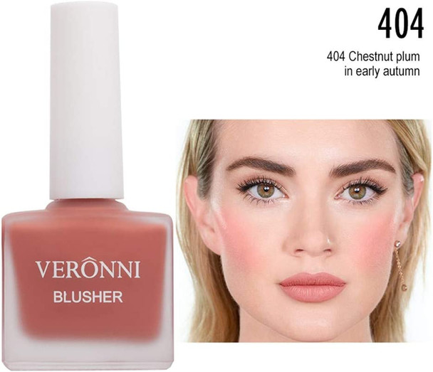 VERONNI Fruit Juice Liquid Blusher,Vegan Face Blush Waterproof Long Lasting Blushes,Cruelty-Free for a Shimmery Finish (#404)