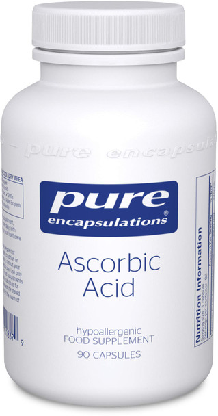 Pure Encapsulations - Ascorbic Acid Professional-Strength 1000Mg - Hypoallergenic Vitamin C Supplement For Antioxidant Support - 90 Capsules