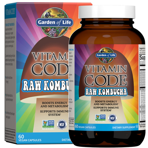 Garden of Life Vitamin Code Raw Kombucha (60 Ultra Zorbe Vegan Capsules), 1 Units