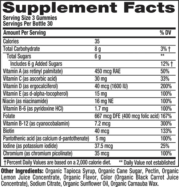 Vitafusion Jumbo Size Bottle Women’s Gummy Multivitamin Vegetarian Dietary Supplement - 90 Count - Non-GMO, Gluten-Free, No Gelatin, No HFCS - Excellent Source of 12 Essential NUTRIENTS