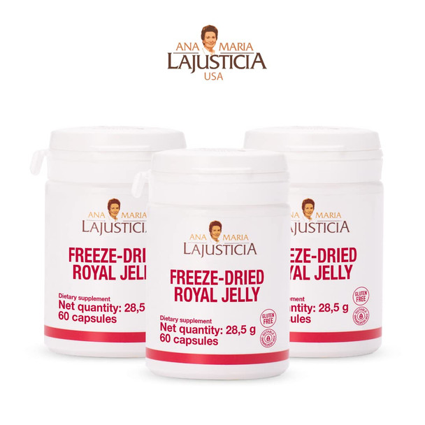 Ana Maria Lajusticia - Freeze-Dried Royal Jelly - 60 Day Treatment Pack - Rich in Vitamin B, Iron, Phosphorus and Calcium - Dairy and Gluten Free. Vegetarian Friendly