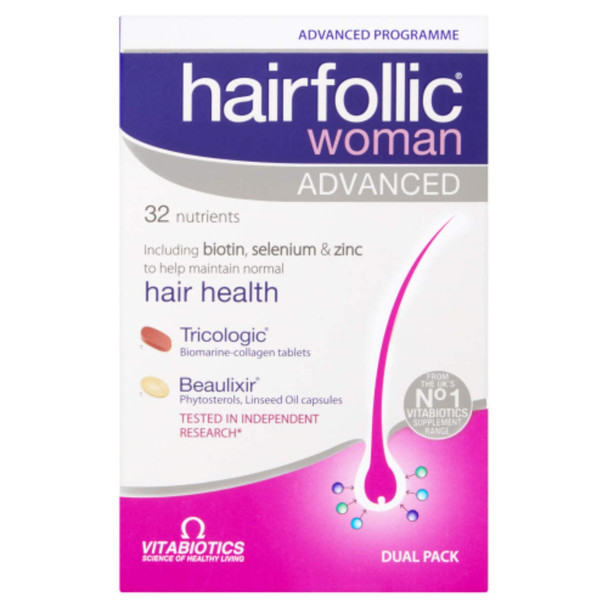 Vitabiotics Hairfollic Her Advanced Capsules, 60-Count (Packaging may vary)