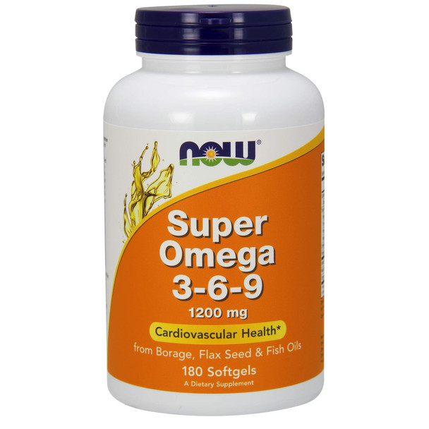 Now Foods Super Omega 3-6-9 1200 Mg | Cardiovascular Health | 180 Softgels