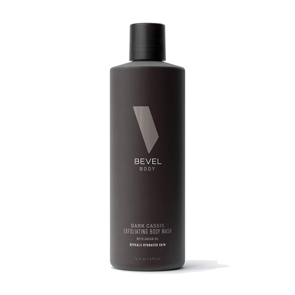 Bevel Moisturizing Body Wash for Men - Dark Cassis Scent with Charcoal and Argan Oil, 16 Oz