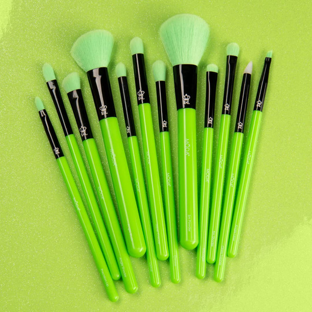 MODA 12 PC Neon Kit - Includes face & eye brushes (Green)