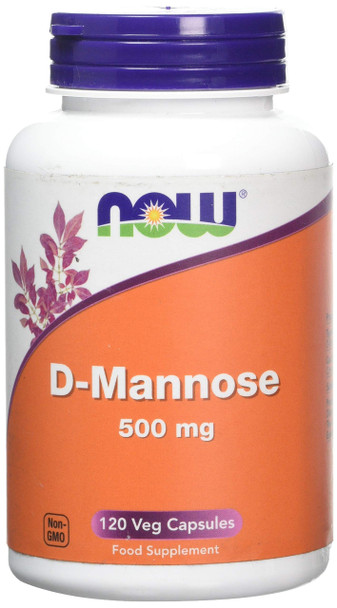 Now Foods D-Mannose Supplement Veg Capsules, 500 mg, 120-Count