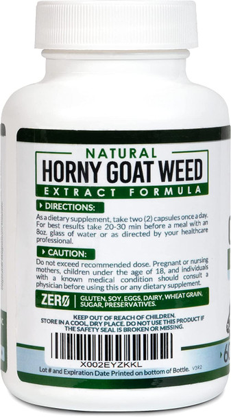 Horny Goat Weed - Natural Female & Male Enhancement Capsules - Horny Goat Weed for Men & Women Health - Vigor & Energy Pills - Epimedium Extract w/Maca Root Powder & Tongkat Ali - 2 Pack