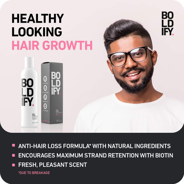 BOLDIFY Thickening Hair Conditioner - Natural Volumizing for Fine Hair, Sulfate Free, Biotin Hair Thickener For Strand Retention, Hair Loss Conditioner Instantly Stimulates Thicker & Fuller Hair - 8oz