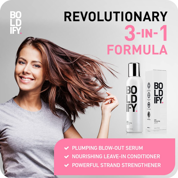 Hairline Powder (Grey) + Hair Thickening Serum 4oz: Boldify Bundle: Root Touchup Hair Loss Powder and For Thicker Hair Day One.