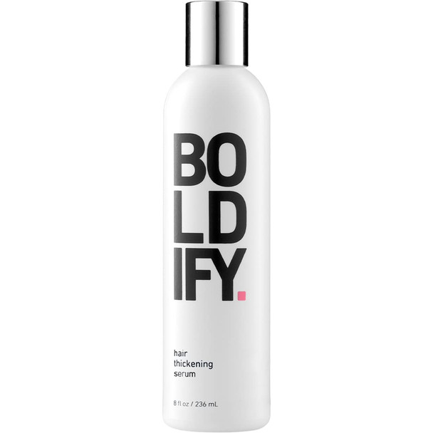 Hairline Powder (Grey) + Hair Thickening Serum 8oz: Boldify Bundle: Root Touchup Hair Loss Powder and For Thicker Hair Day One.