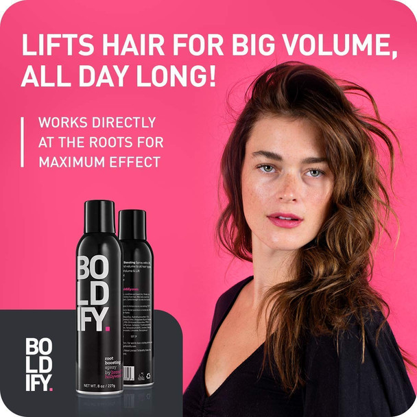 Boldify Spray Root Booster - Volumizing Mousse for Fine Hair - Root Lifter Hair Products, Texture Spray Hair Styling Products for Root Boost & Volume, Stylist Recommended - 8oz