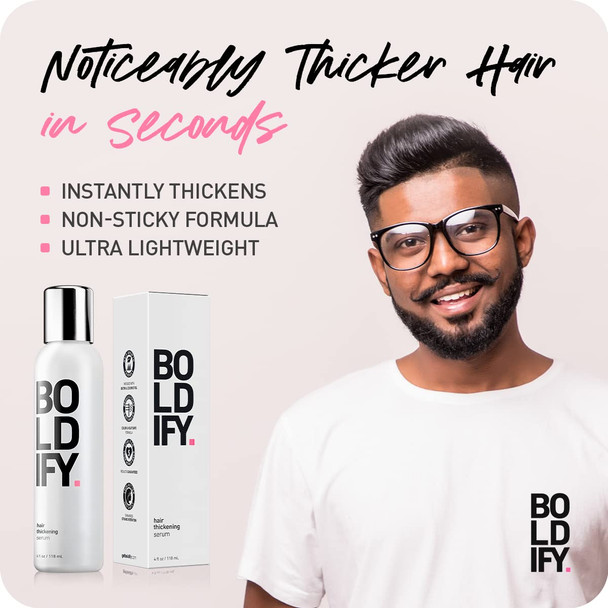 Boldify Hair Thickening Serum - Best Hair Thickening Products for Women & Men, Instant Hair Thickener - Natural 3-in-1 Hair Volumizer for Fine Hair, Conditioner, & Plumping Blow Dryer Treatment - 8oz