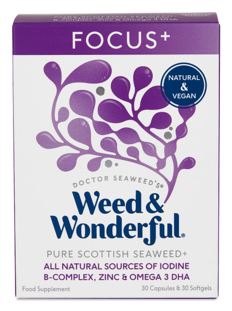 Doctor Seaweed's Weed & Wonderful | Focus+ Capsules | 1 Month Supply | Organic Scottish Seaweed with Vitamins