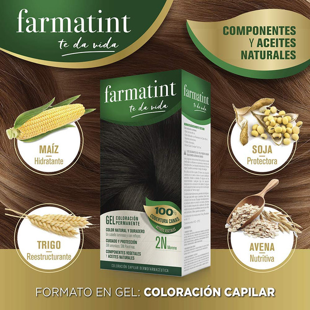 Farmatint Permanent Gel Hair Dye 2N Dark