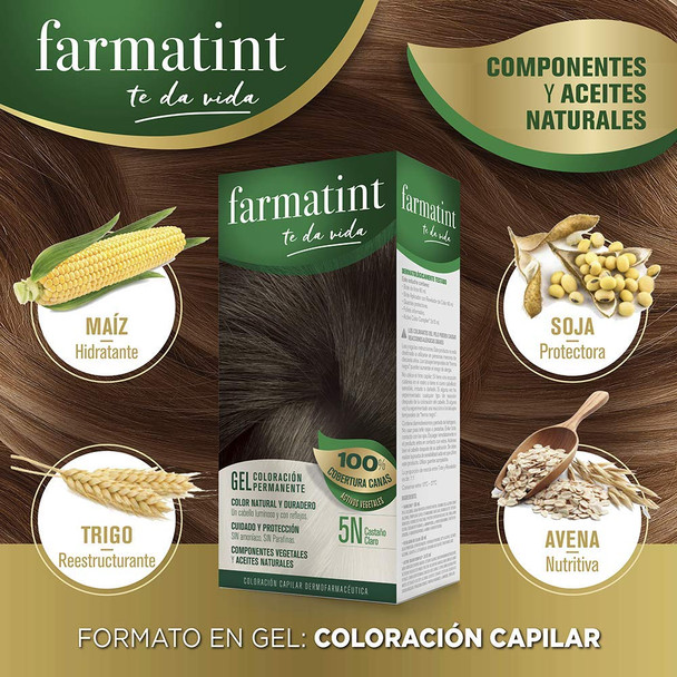 Farmatint Permanent Gel Hair Dye 155 ,5N Castaño Clear