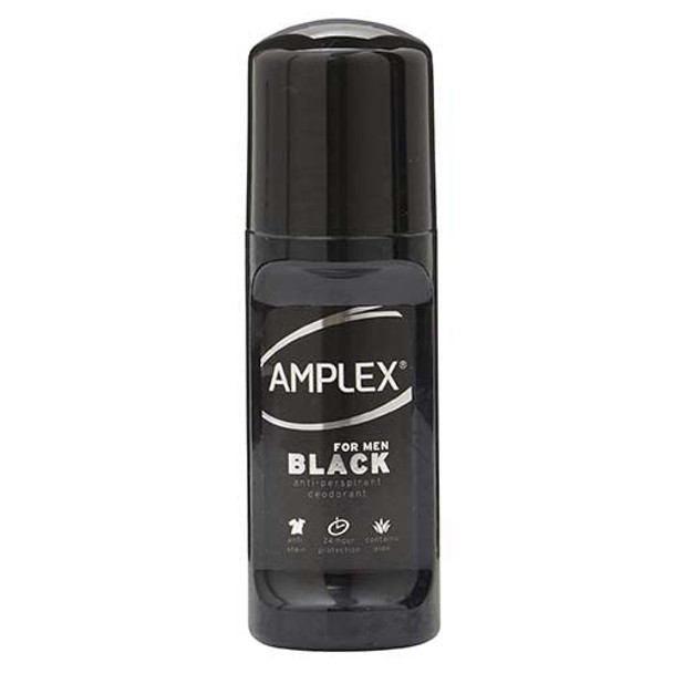 Amplex Black For Men Anti-Perspirant Deodorant Roll-On 50ml | 12 Pack