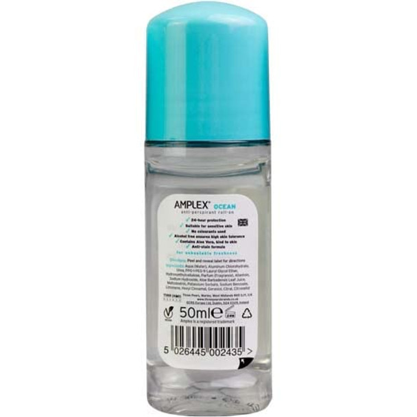 Amplex Ocean Anti-Perspirant Deodorant Roll-On 50ml | 12 Pack