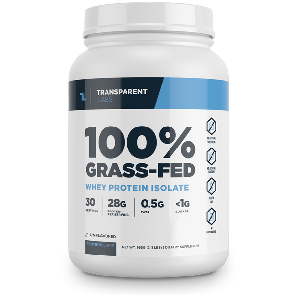 Transparent labs 100% Grass-Fed Whey Protein Isolate Unflavored 955 Grams