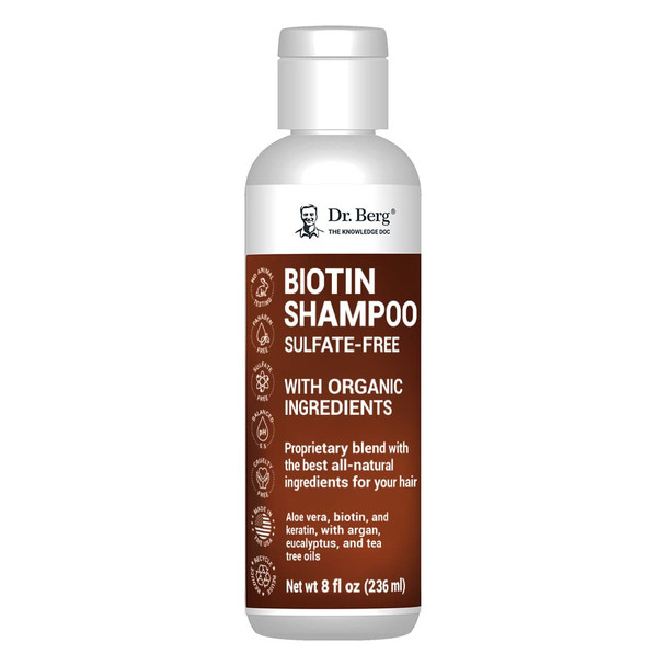 Dr. Berg Biotin Shampoo for Hair Growth - Hair Loss Shampoo for Men & Women 8 Fl. Oz