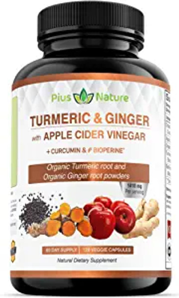 120 Capsules of USDA Organic Turmeric Root Powder, 1410 mg per Serving in Veggie Capsules