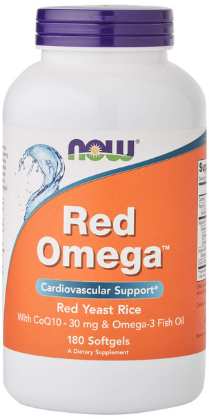 Now Foods Red Omega (Red Yeast Rice) Softgels, 180-Count