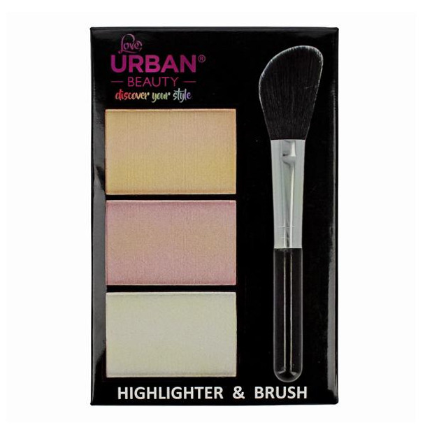 Urban Beauty Cheeky Looks Highlighter Make Up Powder Palette with Brush